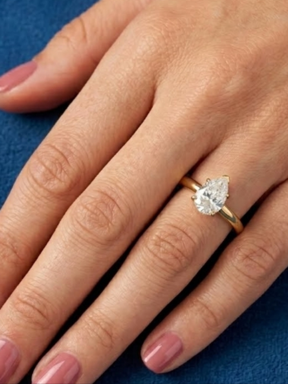 Pear Shape Solitaire CZ Ring Size 8.5